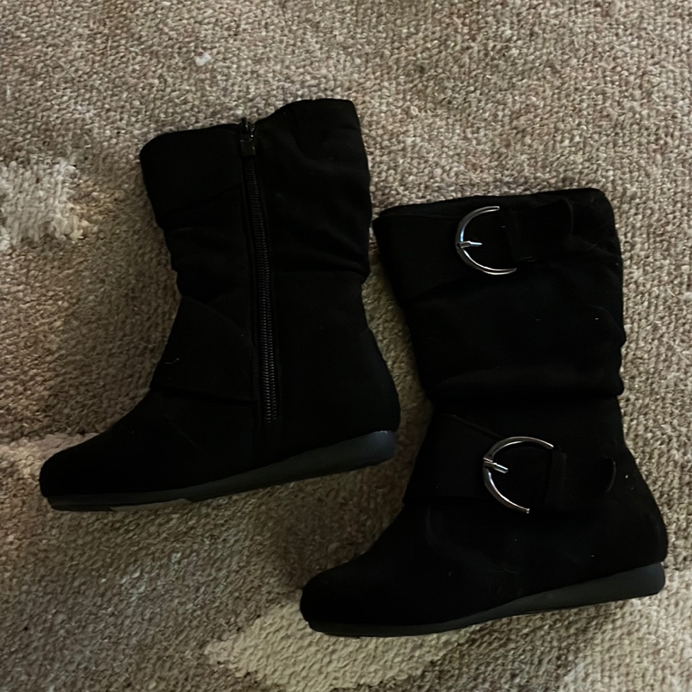 Black boots little girls size 10 - Picture 3 of 6